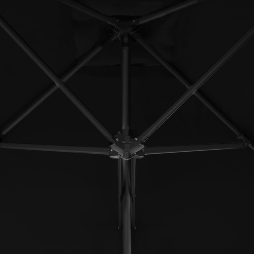 vidaXL Parasol ogrodowy na stalowym słupku, czarny, 300x230 cm