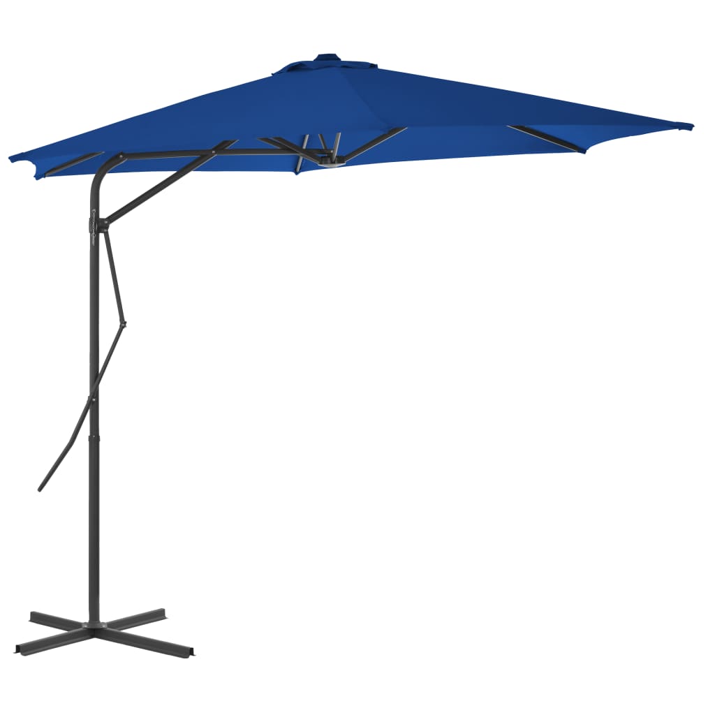 vidaXL Parasol ogrodowy na stalowym słupku, niebieski, 300x230 cm