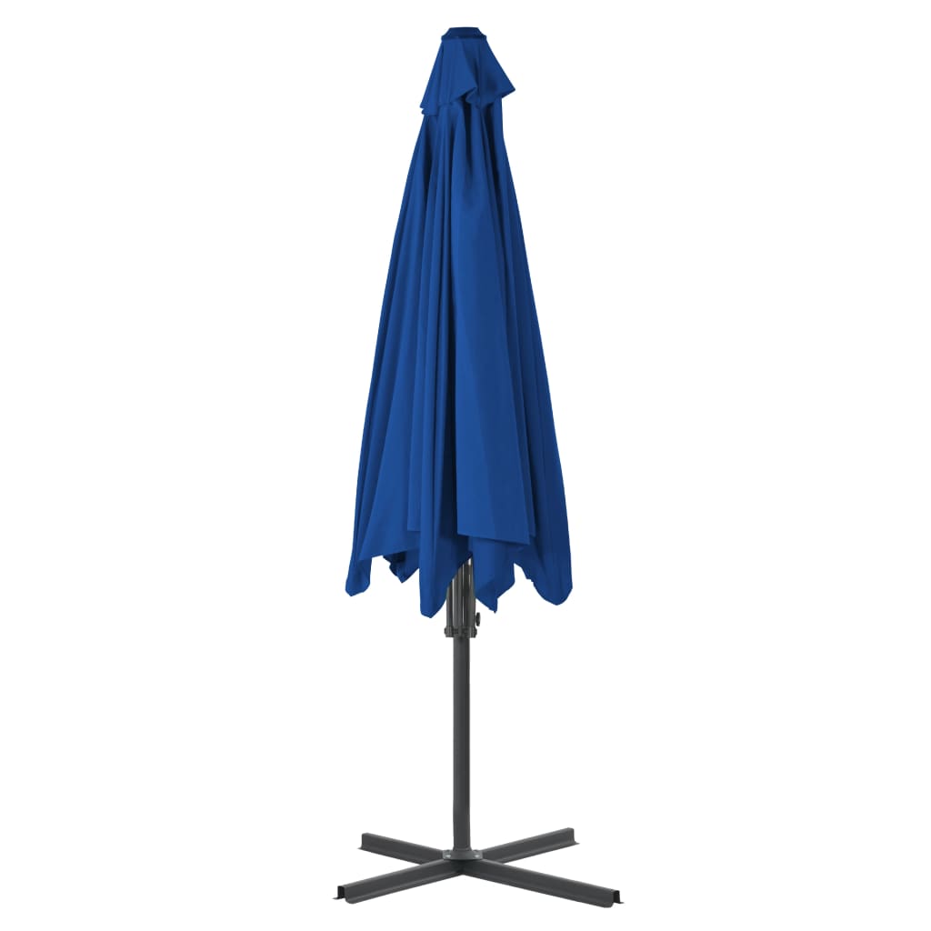 vidaXL Parasol ogrodowy na stalowym słupku, niebieski, 300x230 cm