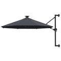 vidaXL Parasol ogrodowy z LED, ścienny, 300 cm, antracytowy