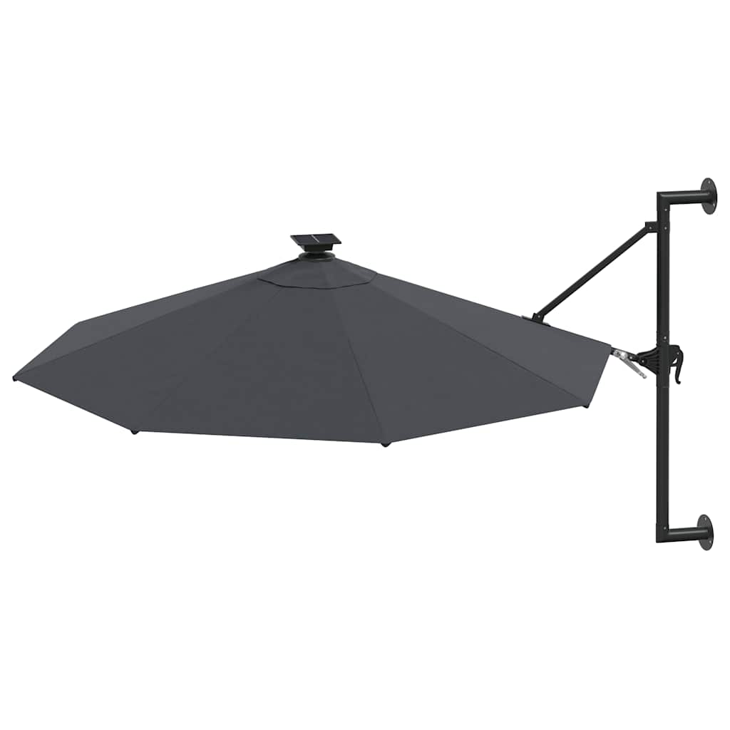 vidaXL Parasol ogrodowy z LED, ścienny, 300 cm, antracytowy