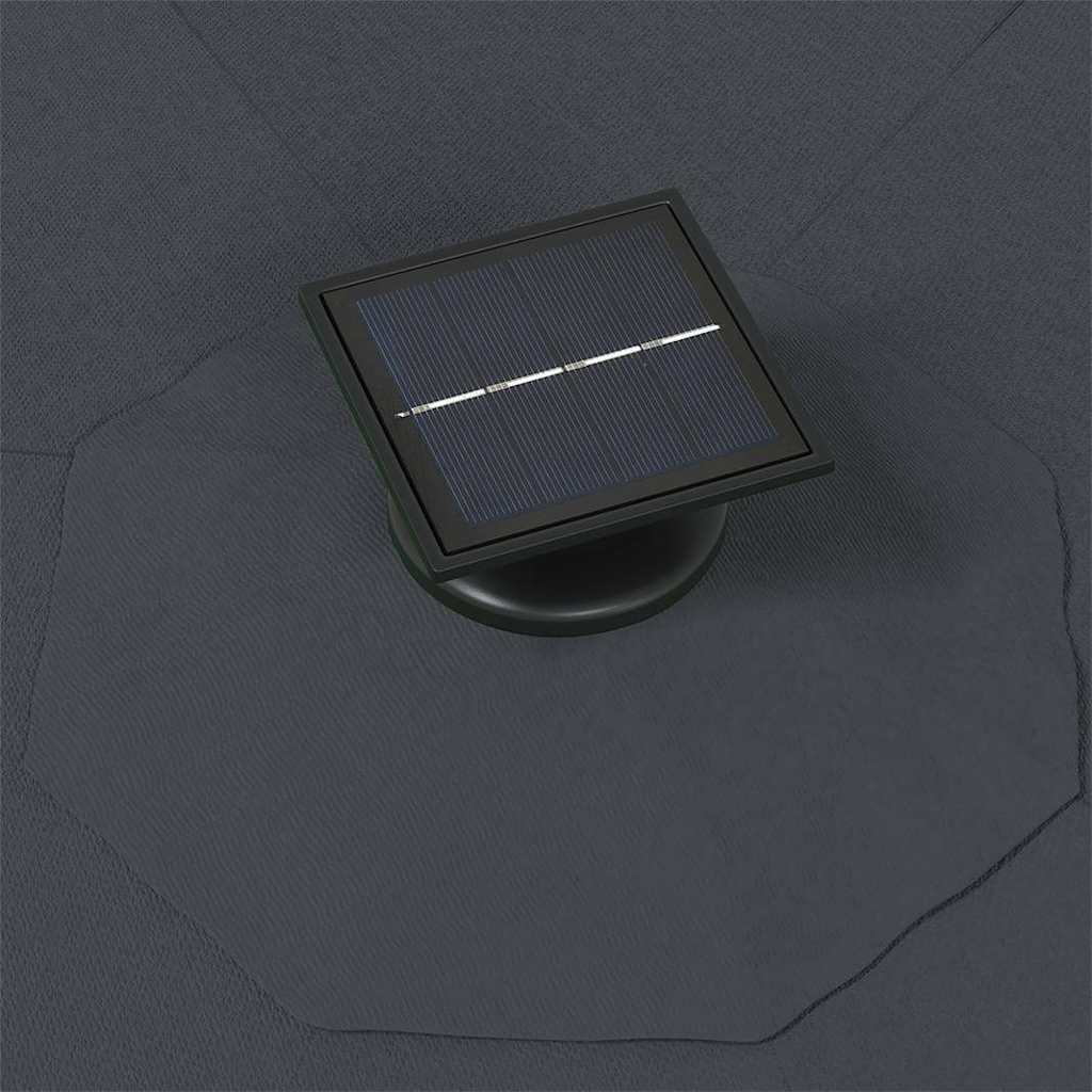vidaXL Parasol ogrodowy z LED, ścienny, 300 cm, antracytowy