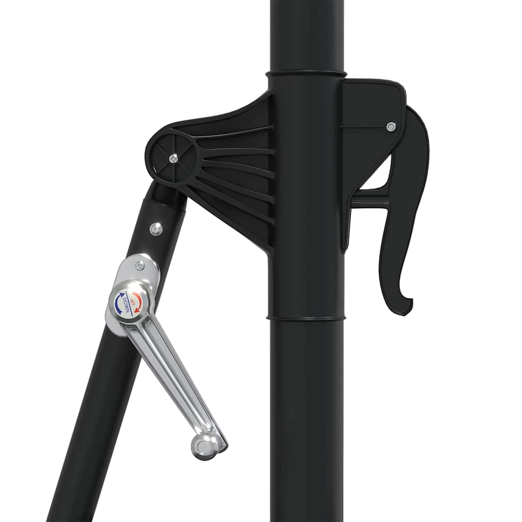 vidaXL Parasol ogrodowy z LED, ścienny, 300 cm, czarny