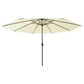 vidaXL Parasol ogrodowy z LED, 400 cm, piaskowy