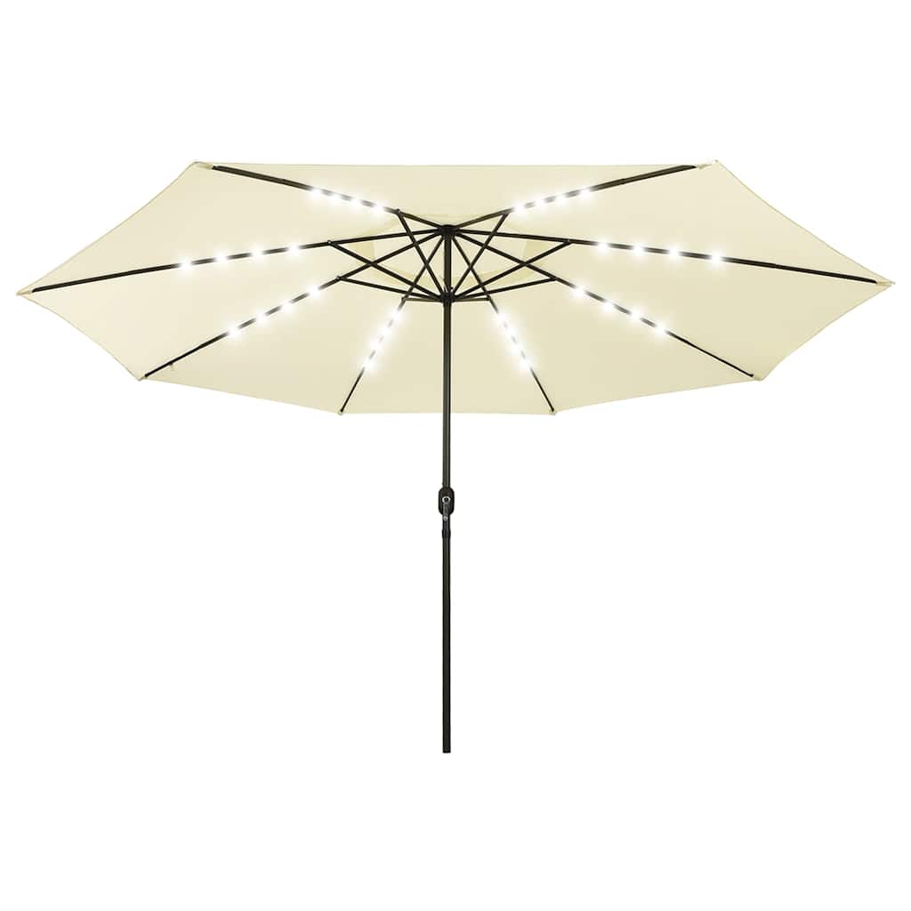 vidaXL Parasol ogrodowy z LED, 400 cm, piaskowy