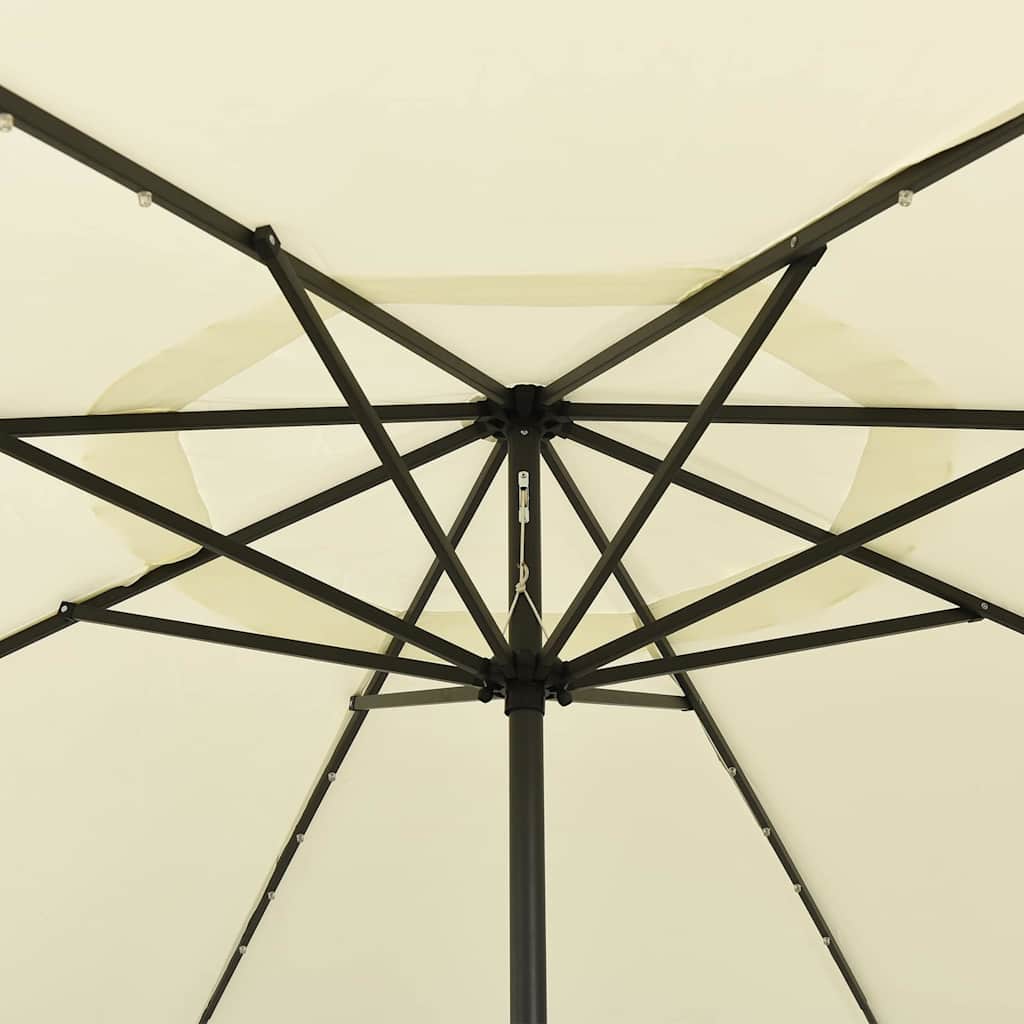 vidaXL Parasol ogrodowy z LED, 400 cm, piaskowy