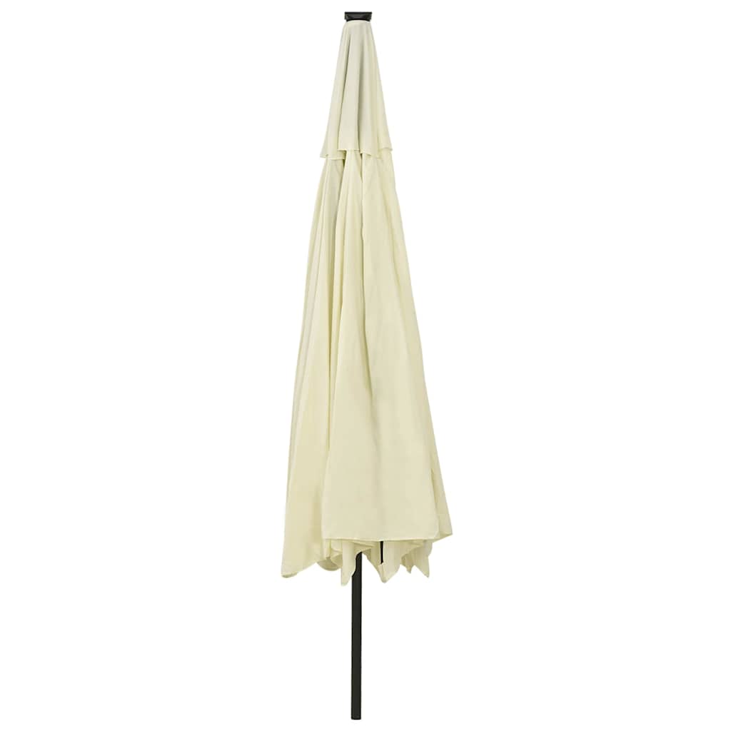 vidaXL Parasol ogrodowy z LED, 400 cm, piaskowy
