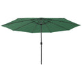 vidaXL Parasol ogrodowy z LED, 400 cm, zielony