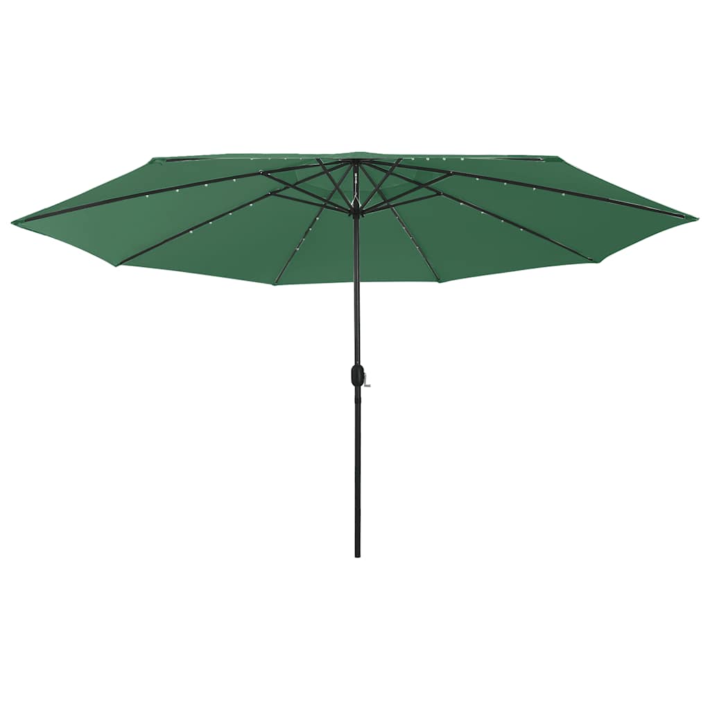 vidaXL Parasol ogrodowy z LED, 400 cm, zielony