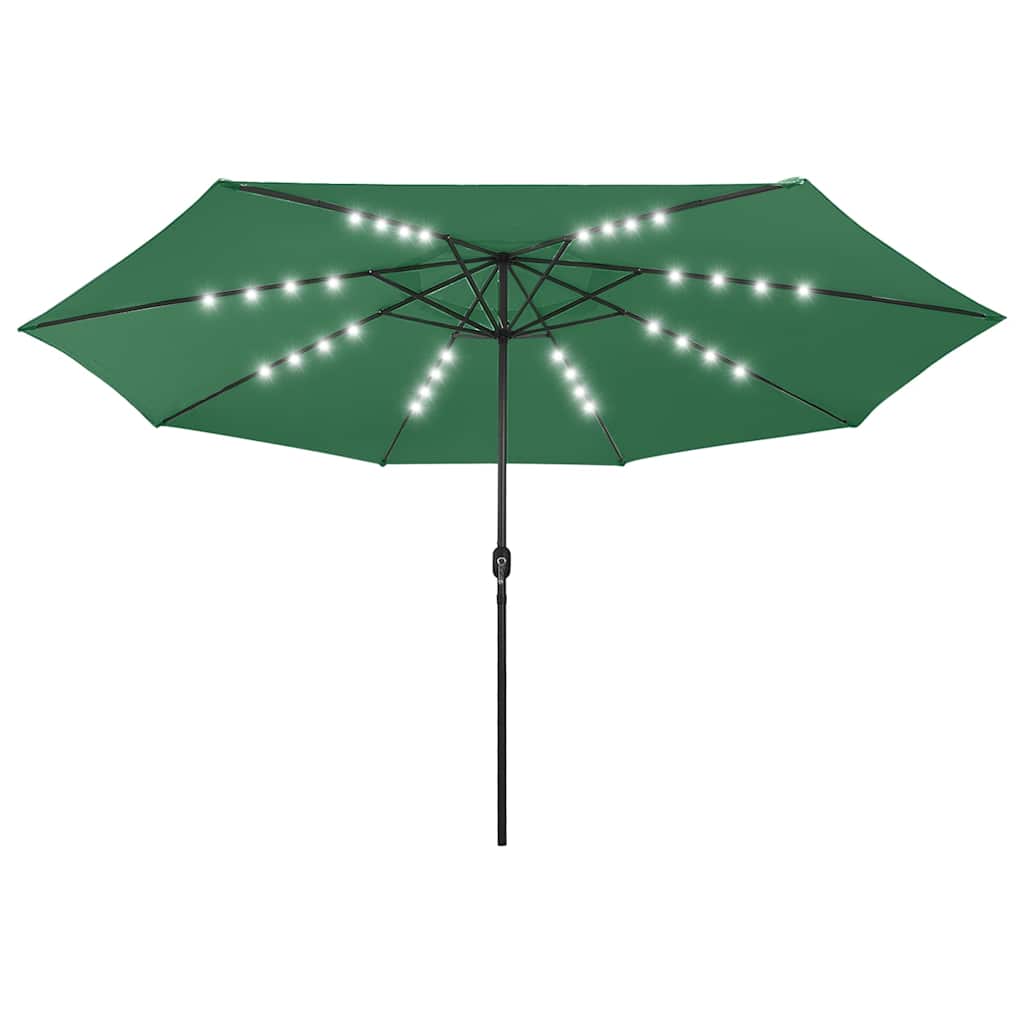 vidaXL Parasol ogrodowy z LED, 400 cm, zielony