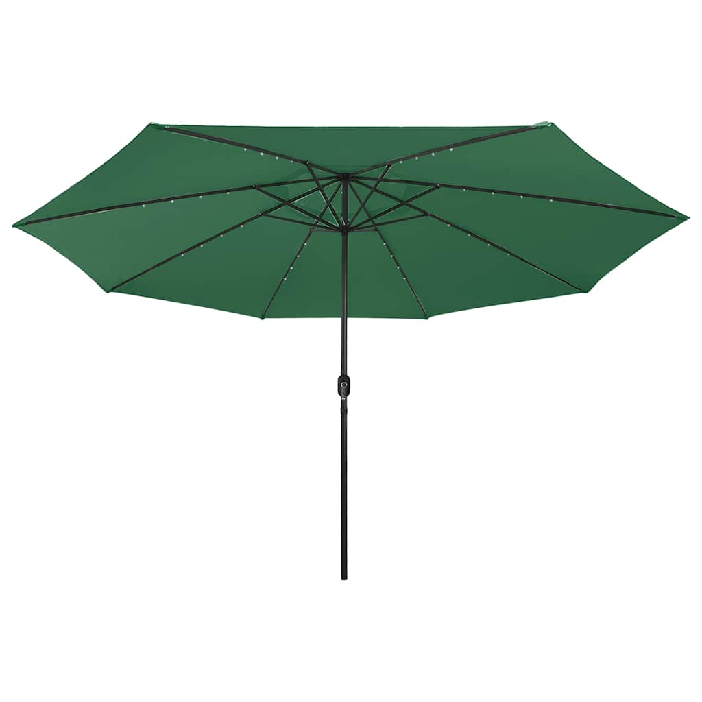 vidaXL Parasol ogrodowy z LED, 400 cm, zielony