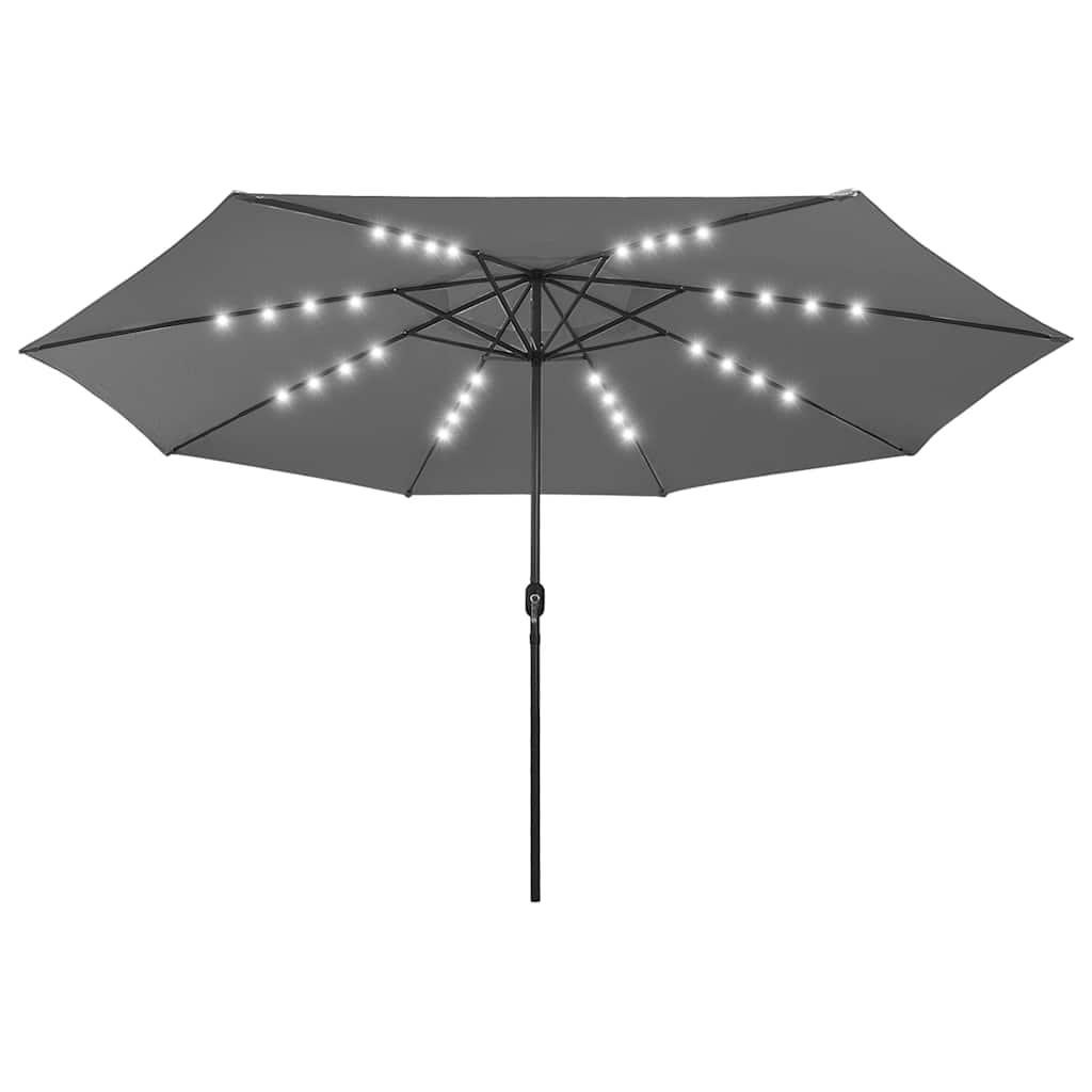 vidaXL Parasol ogrodowy z LED, 400 cm, antracytowy