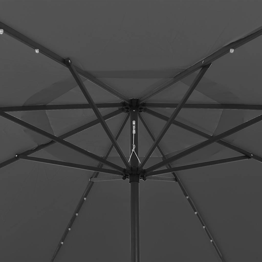 vidaXL Parasol ogrodowy z LED, 400 cm, antracytowy