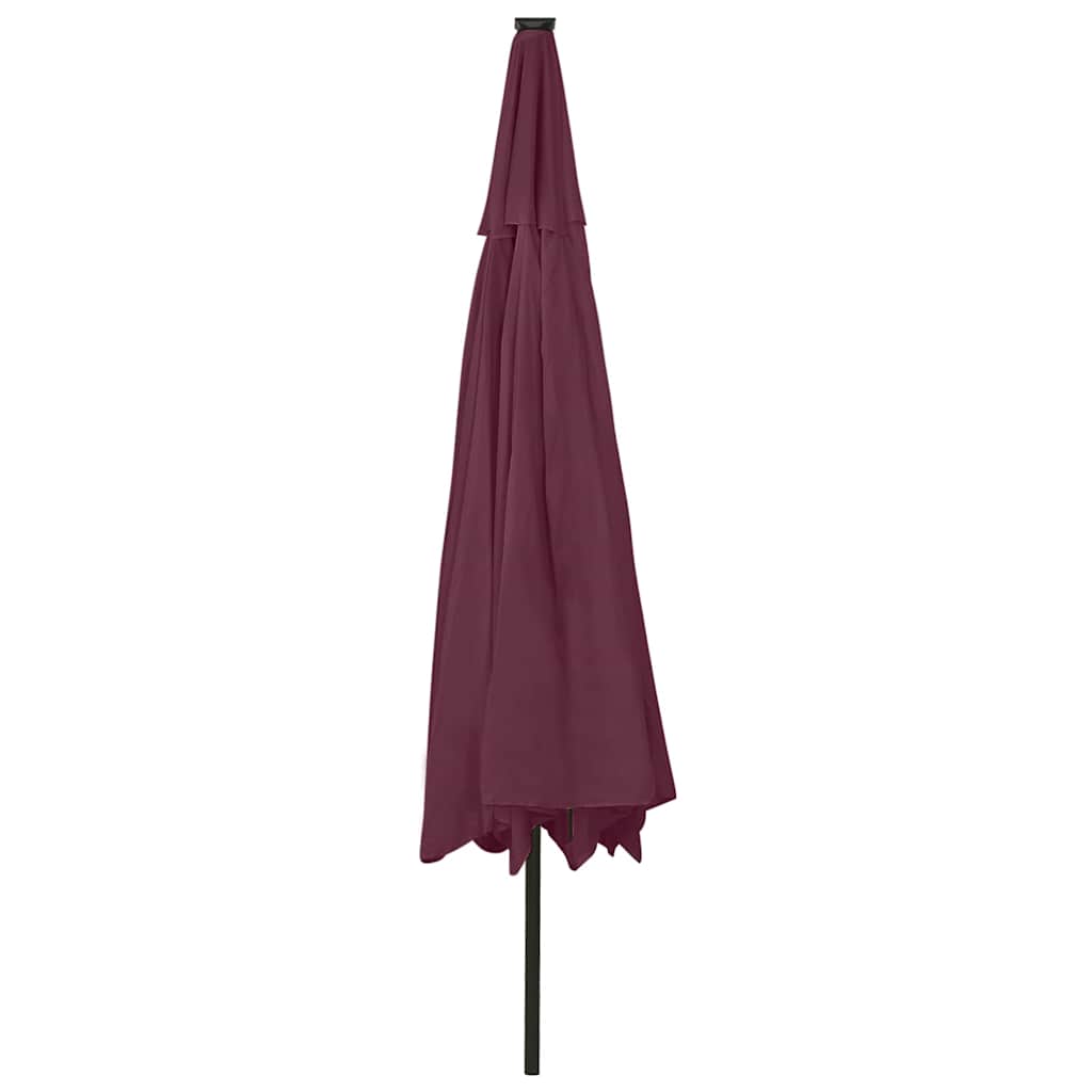 vidaXL Parasol ogrodowy z LED, 400 cm, bordowy