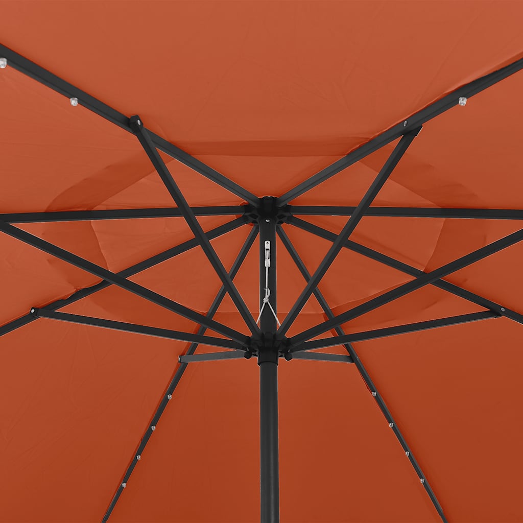 vidaXL Parasol ogrodowy z LED, 400 cm, terakota