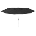 vidaXL Parasol ogrodowy z LED, 400 cm, czarny