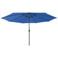 vidaXL Parasol ogrodowy z LED, 400 cm, niebieski