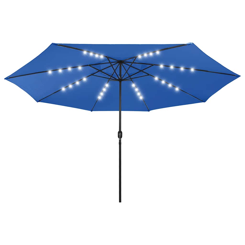 vidaXL Parasol ogrodowy z LED, 400 cm, niebieski