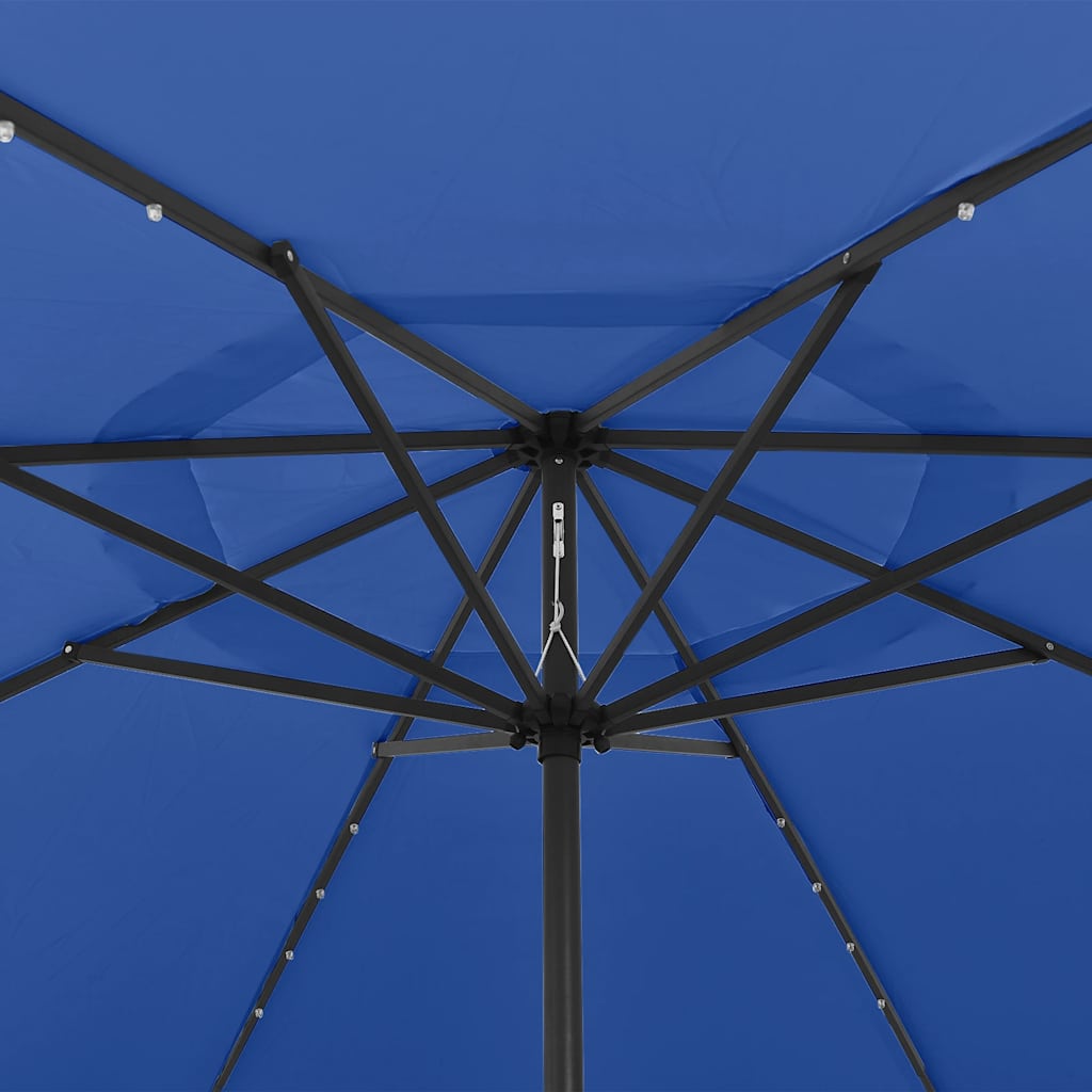 vidaXL Parasol ogrodowy z LED, 400 cm, niebieski