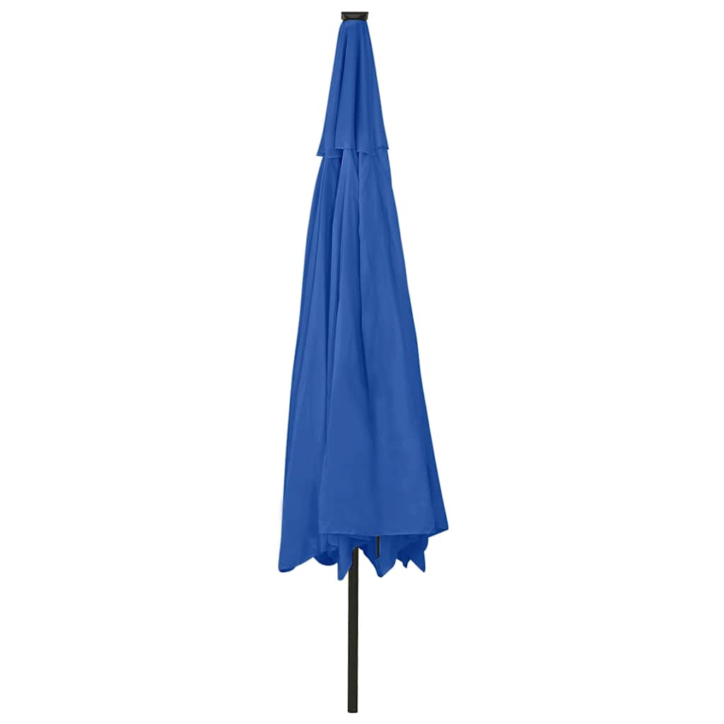 vidaXL Parasol ogrodowy z LED, 400 cm, niebieski