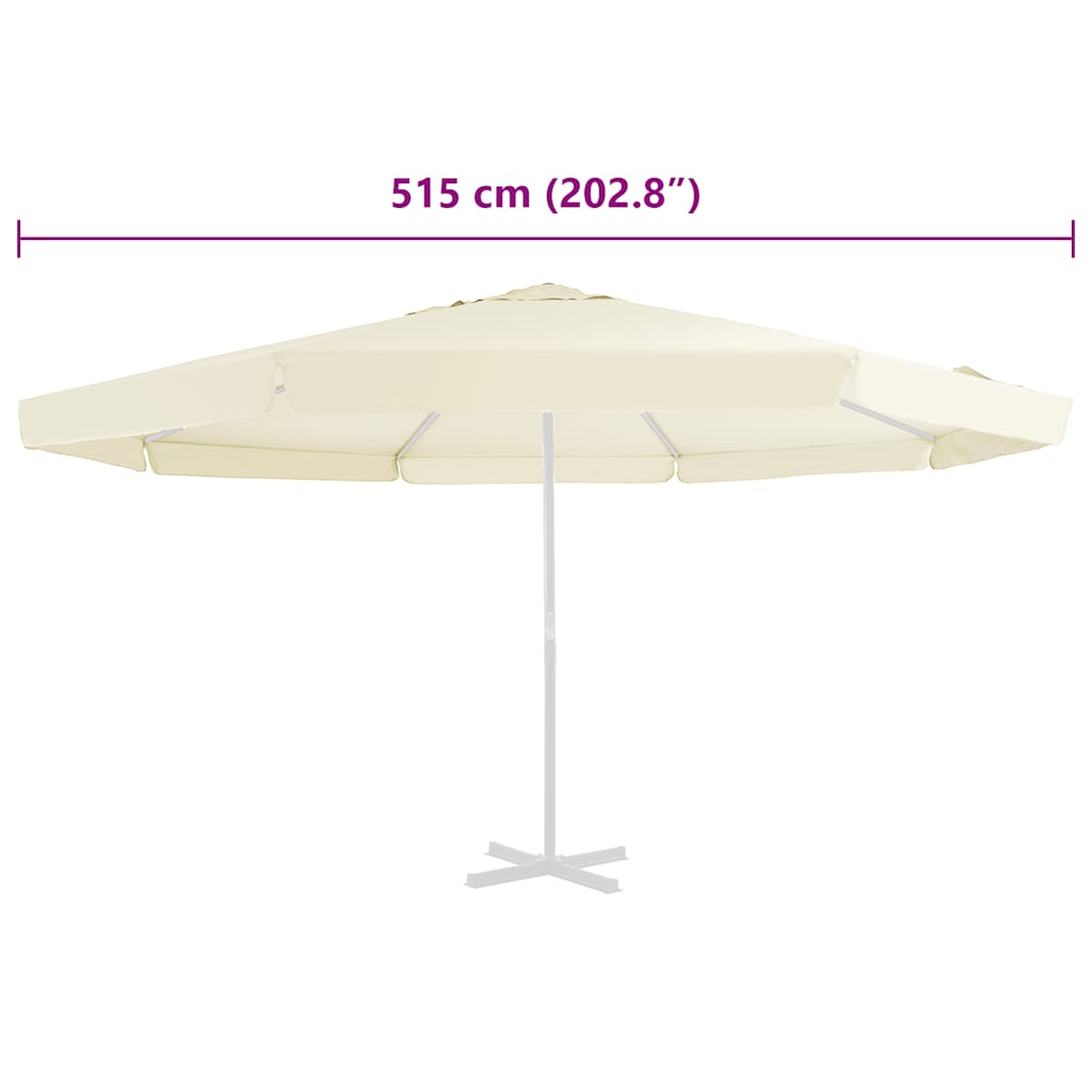 vidaXL Wymienne pokrycie parasola ogrodowego, piaskowe, 515 cm