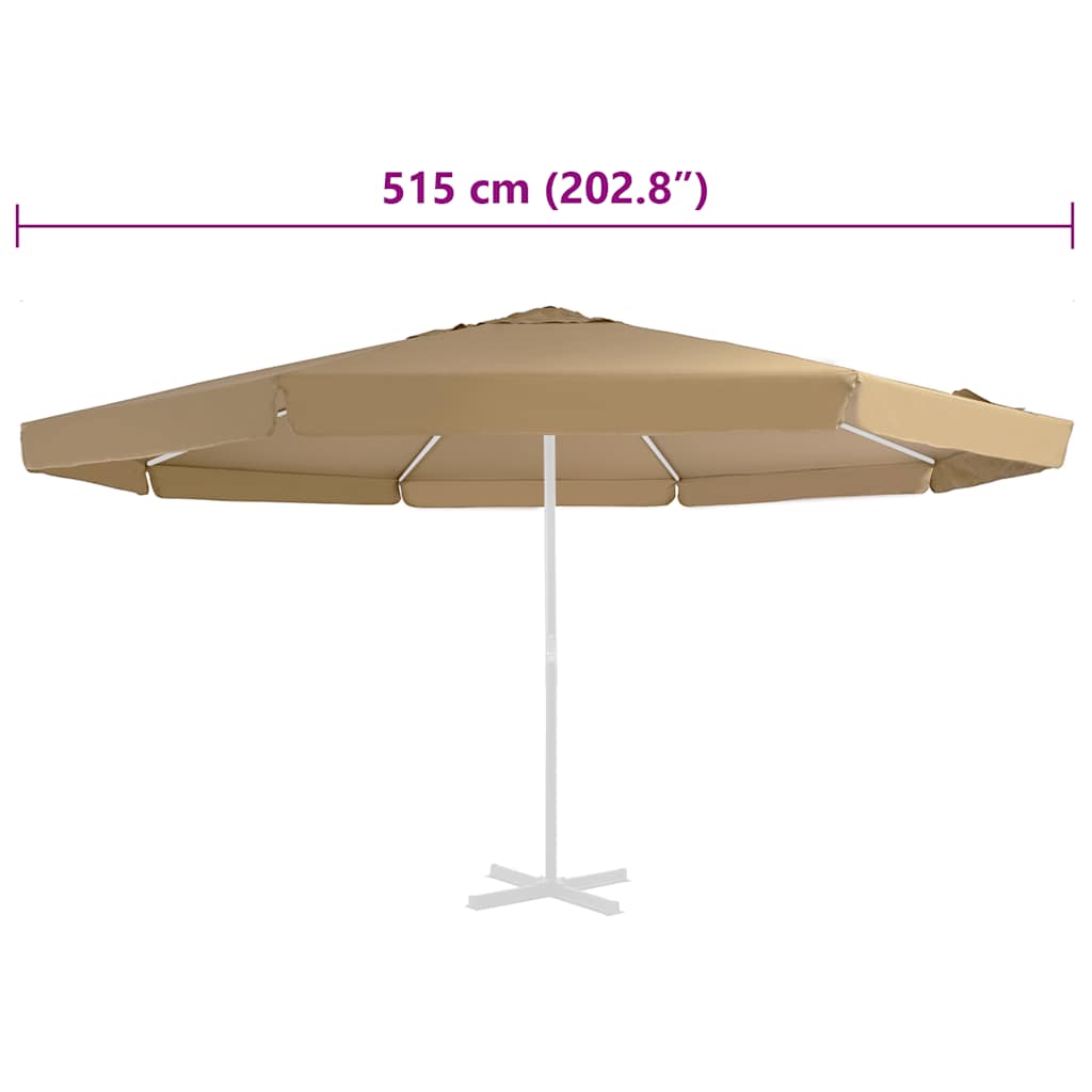 vidaXL Pokrycie do parasola ogrodowego, kolor taupe, 515 cm