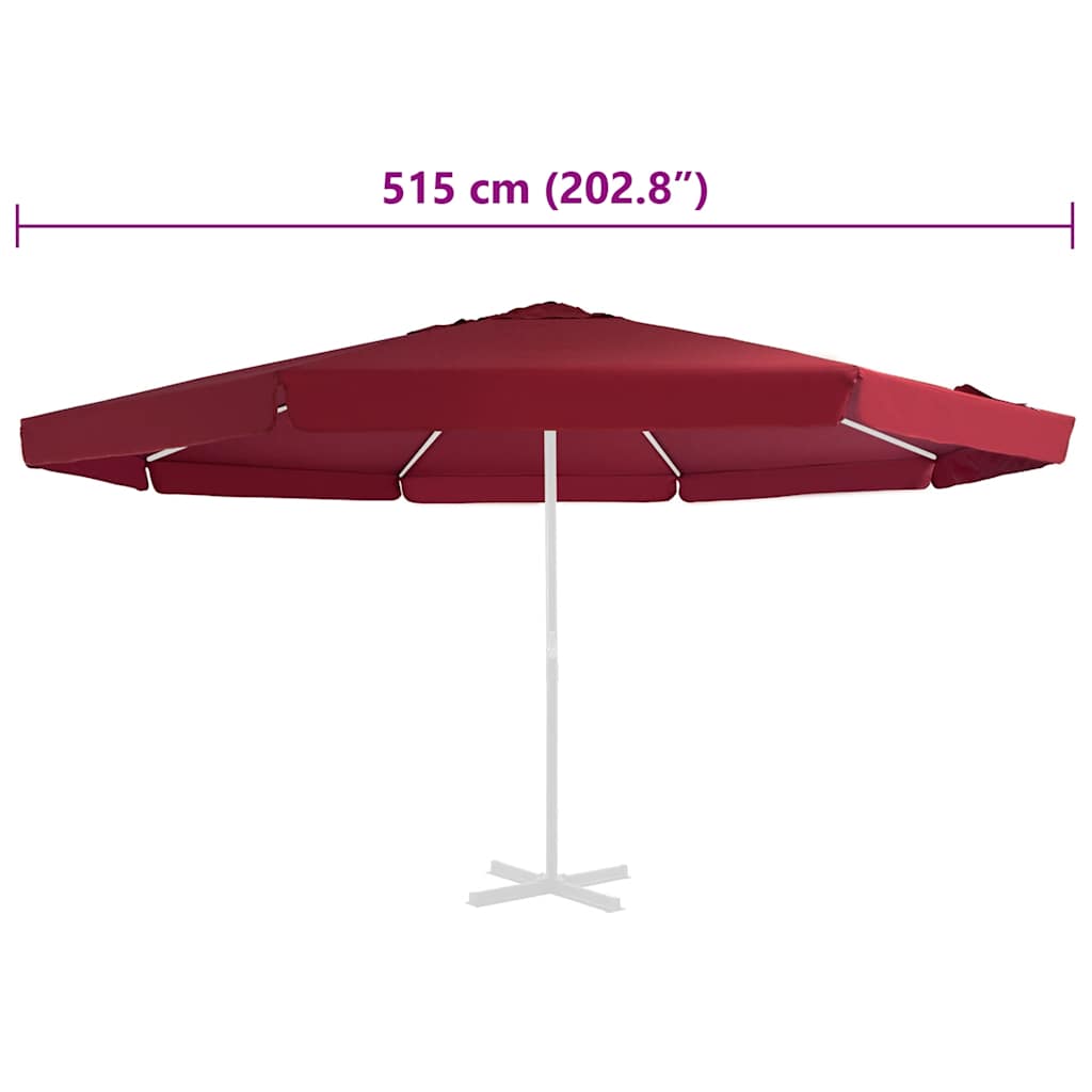 vidaXL Pokrycie do parasola ogrodowego, bordowe, 515 cm