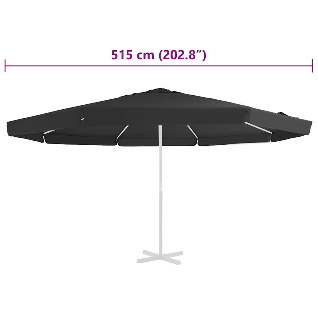 vidaXL Pokrycie do parasola ogrodowego, czarne, 515 cm