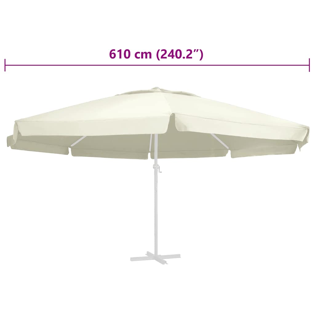 vidaXL Wymienne pokrycie parasola ogrodowego, piaskowe, 610 cm
