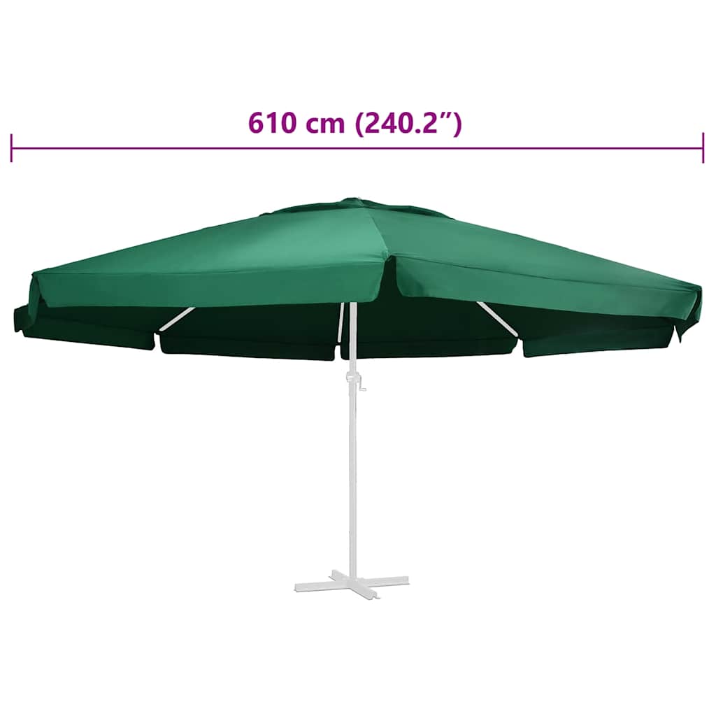 vidaXL Pokrycie do parasola ogrodowego, zielone, 610 cm