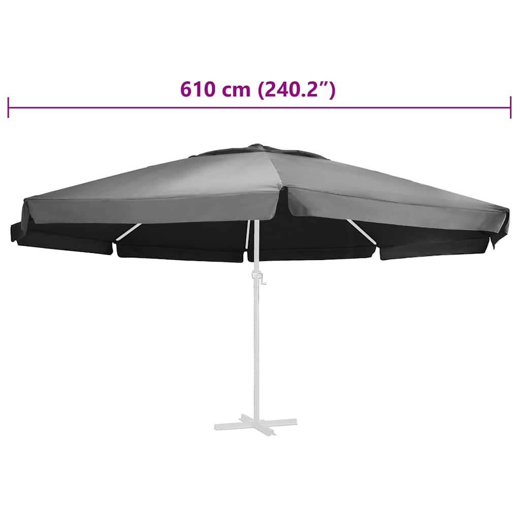 vidaXL Pokrycie do parasola ogrodowego, antracytowe, 610 cm