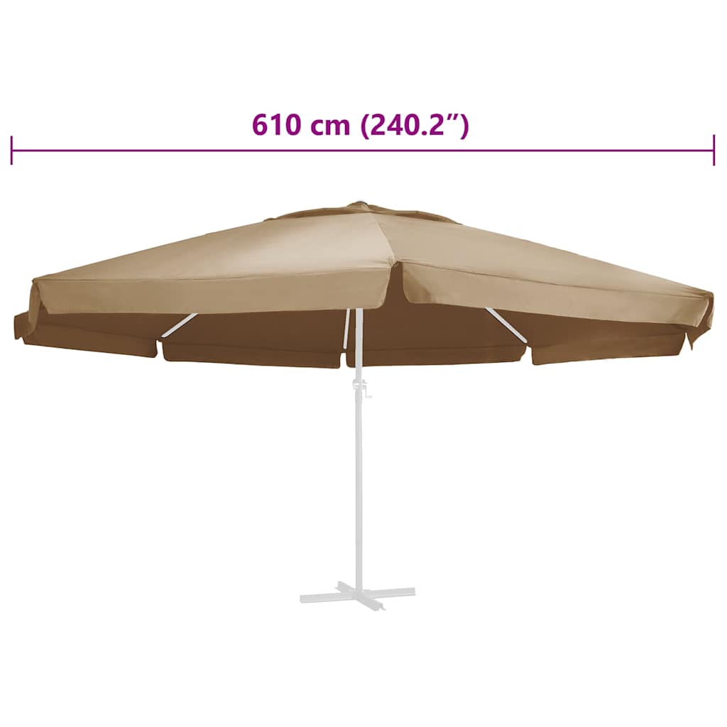 vidaXL Pokrycie do parasola ogrodowego, kolor taupe, 610 cm