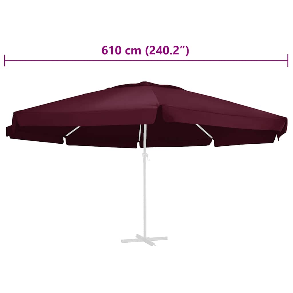 vidaXL Pokrycie do parasola ogrodowego, bordowe, 610 cm