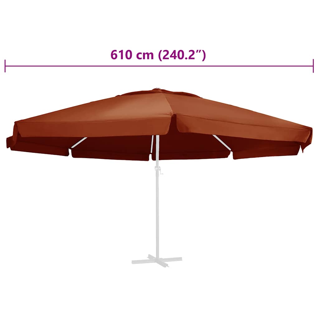 vidaXL Pokrycie do parasola ogrodowego, terakotowe, 610 cm