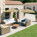 vidaXL Podwójny parasol ogrodowy, stalowy słupek, taupe, 600x300 cm