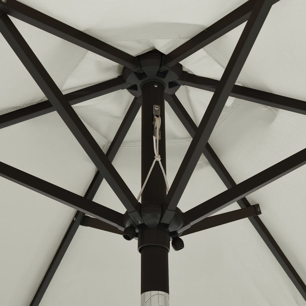 vidaXL Parasol ogrodowy z LED, piaskowy, 200x211 cm, aluminium