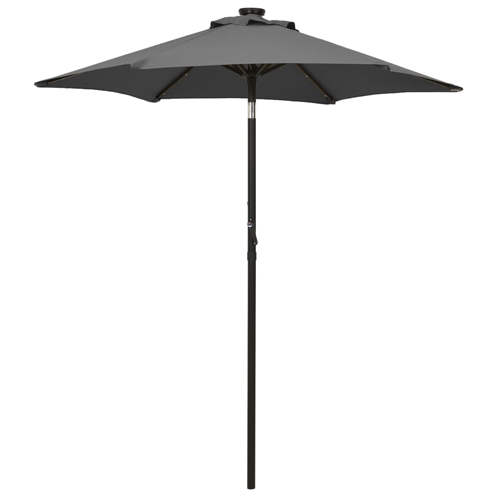vidaXL Parasol ogrodowy z LED, antracytowy, 200x211 cm, aluminium