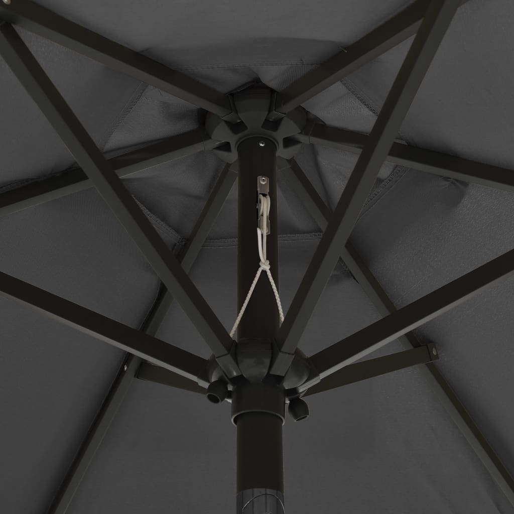 vidaXL Parasol ogrodowy z LED, antracytowy, 200x211 cm, aluminium