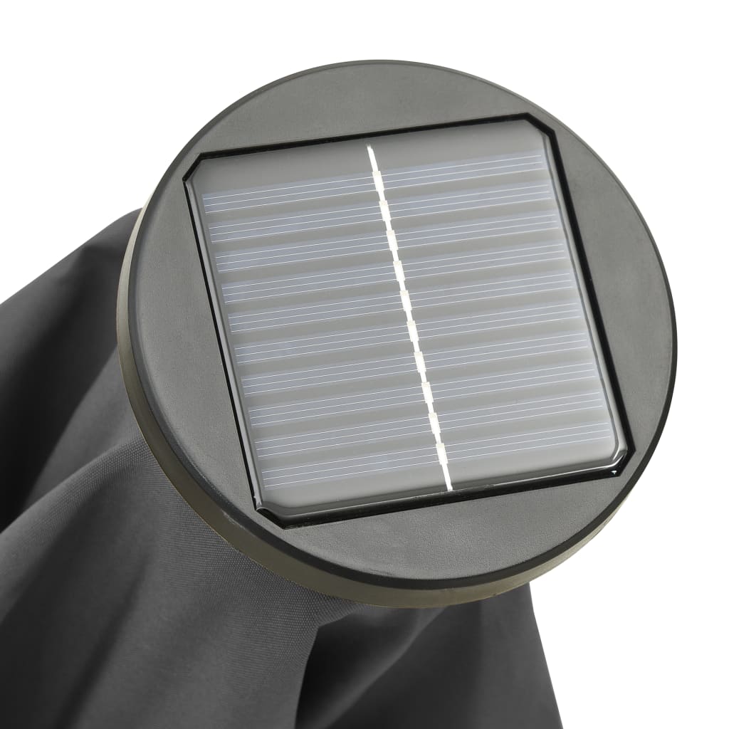 vidaXL Parasol ogrodowy z LED, antracytowy, 200x211 cm, aluminium