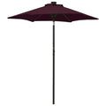vidaXL Parasol ogrodowy z LED, bordowy, 200x211 cm, aluminium