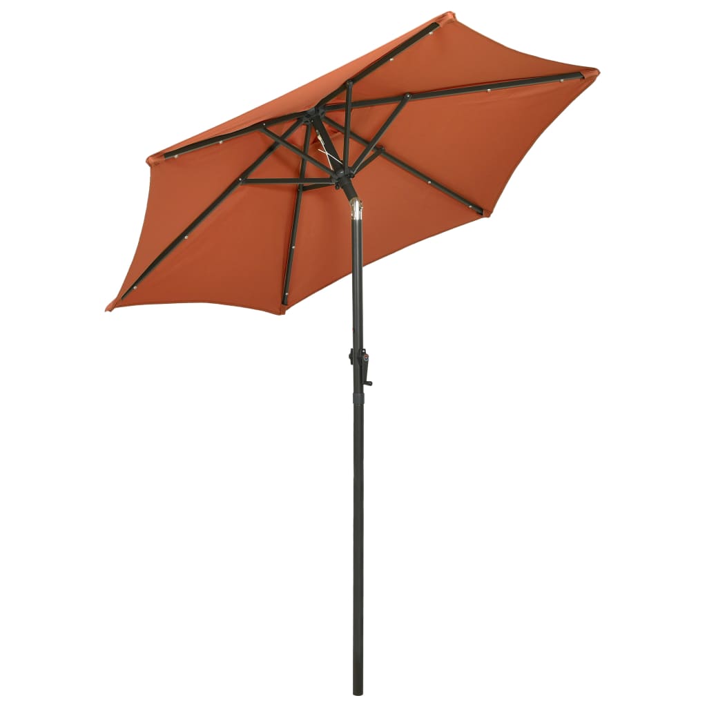 vidaXL Parasol ogrodowy z LED, terakota, 200x211 cm, aluminium