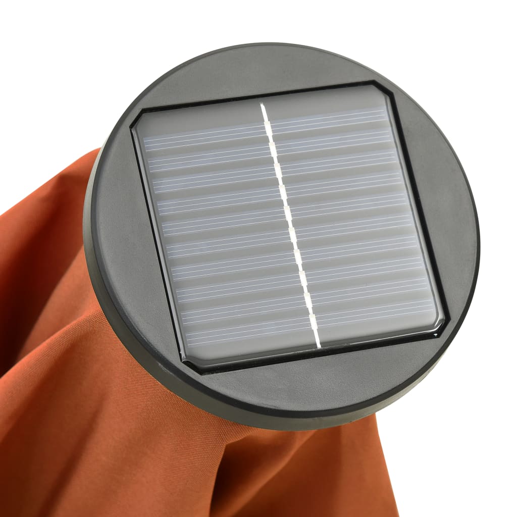 vidaXL Parasol ogrodowy z LED, terakota, 200x211 cm, aluminium