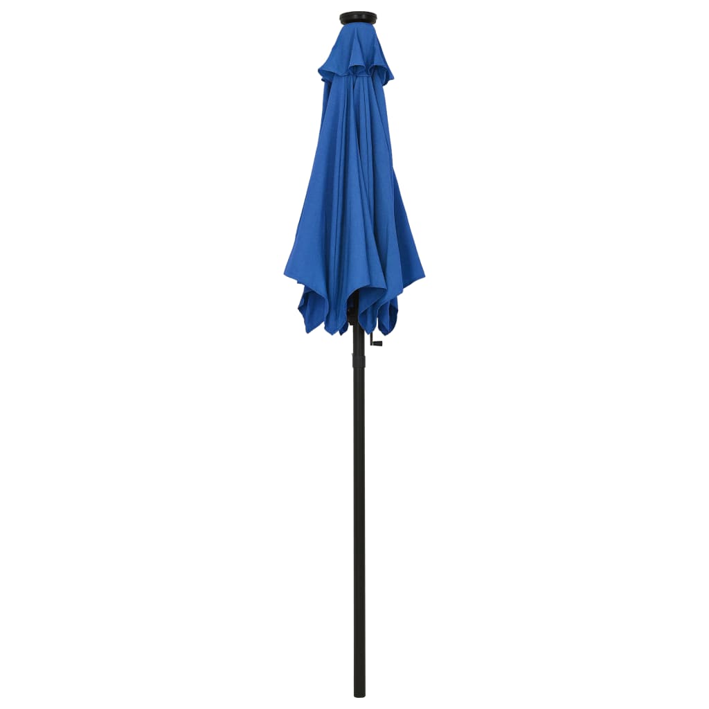 vidaXL Parasol ogrodowy z LED, niebieski, 200x211 cm, aluminium