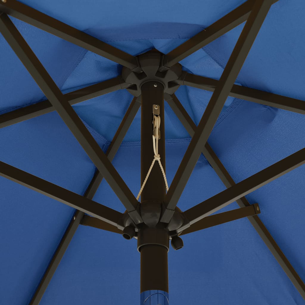 vidaXL Parasol ogrodowy z LED, niebieski, 200x211 cm, aluminium