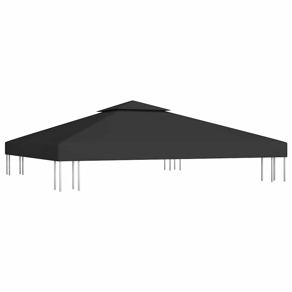 vidaXL 2-poziomowe zadaszenie altany, 310 g/m² 3x3 m, czarne