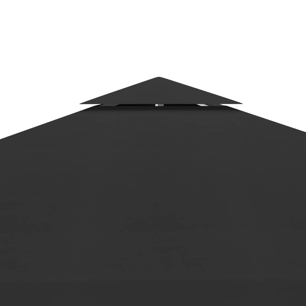 vidaXL 2-poziomowe zadaszenie altany, 310 g/m² 3x3 m, czarne