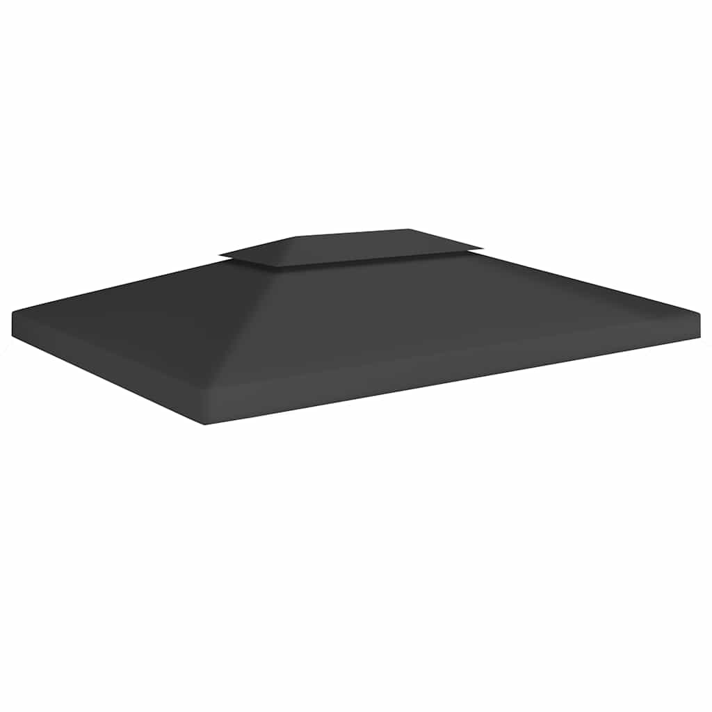 vidaXL 2-poziomowe zadaszenie altany, 310 g/m² 4x3 m, czarne