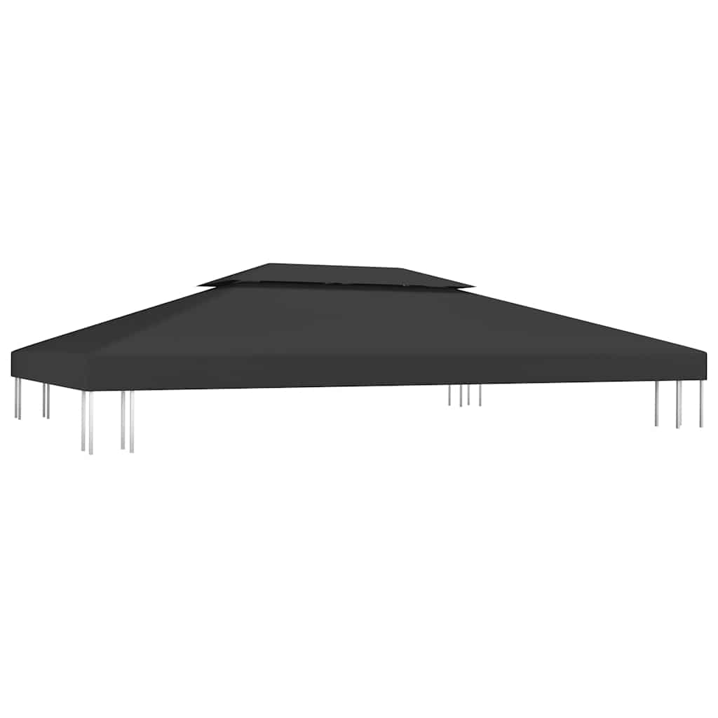 vidaXL 2-poziomowe zadaszenie altany, 310 g/m² 4x3 m, czarne