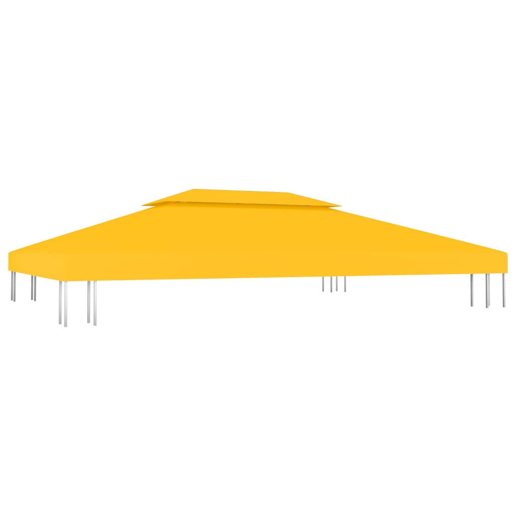 vidaXL 2-poziomowe zadaszenie altany, 310 g/m² 4x3 m, żółte