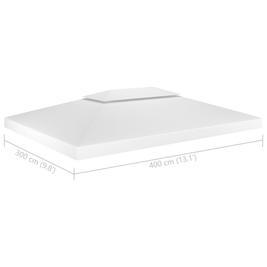 vidaXL 2-poziomowe zadaszenie altany, 310 g/m² 4x3 m, białe